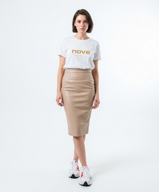 T-SHIRT CLASSE 9 BLANC DOREE