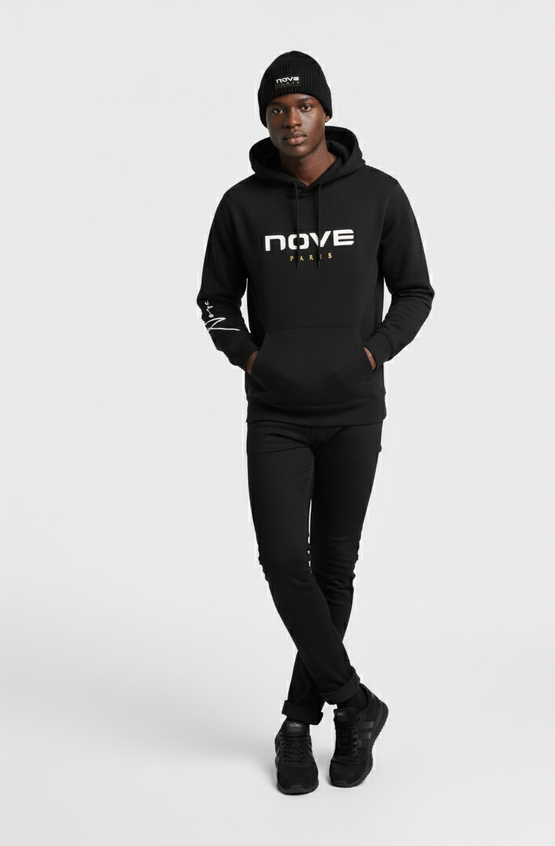 SWEAT A CAPUCHE CLASSE 9 SIGANTURE NOIR