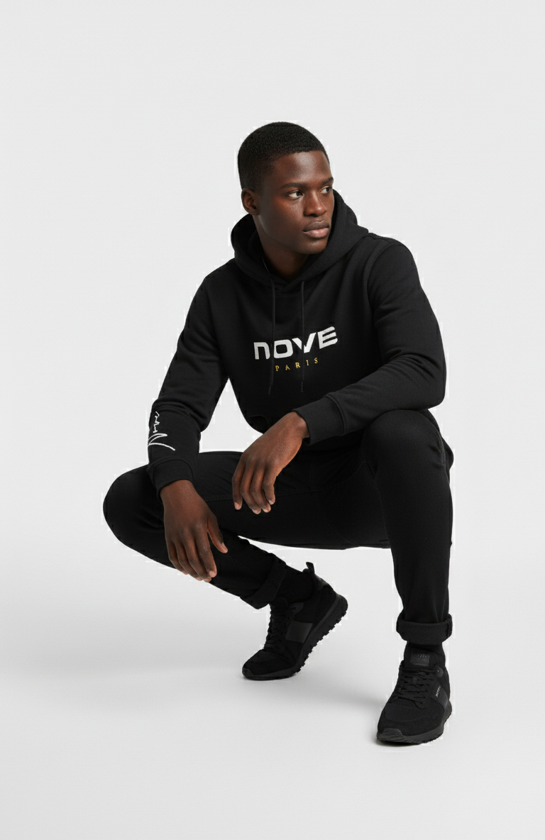 SWEAT A CAPUCHE CLASSE 9 SIGANTURE NOIR