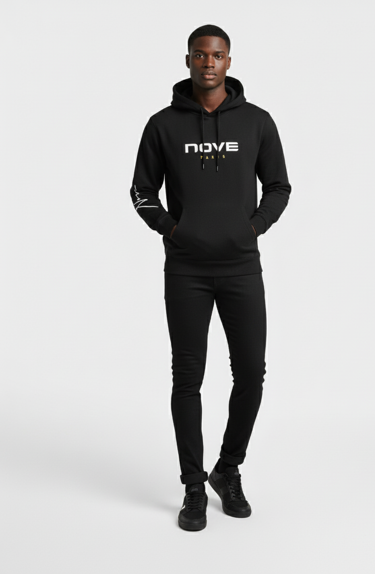 SWEAT A CAPUCHE CLASSE 9 SIGANTURE NOIR