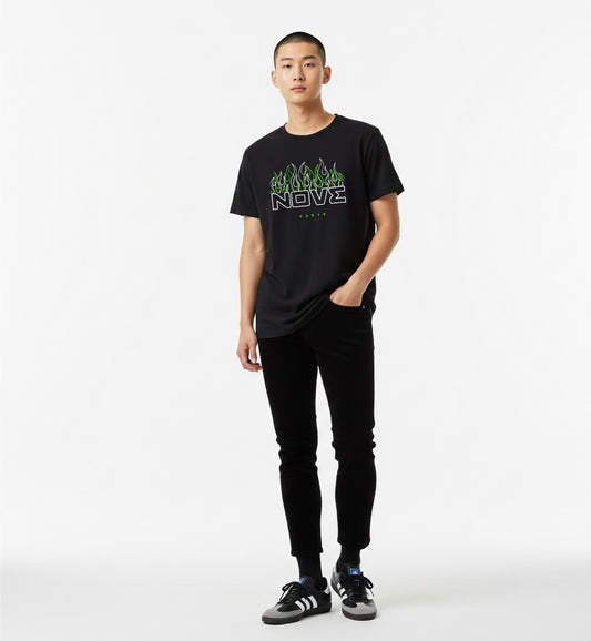 T-SHIRT BURN GREEN