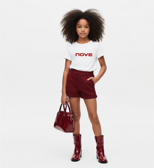 T-SHIRT CLASSE 9 KIDS BLANC ROUGE